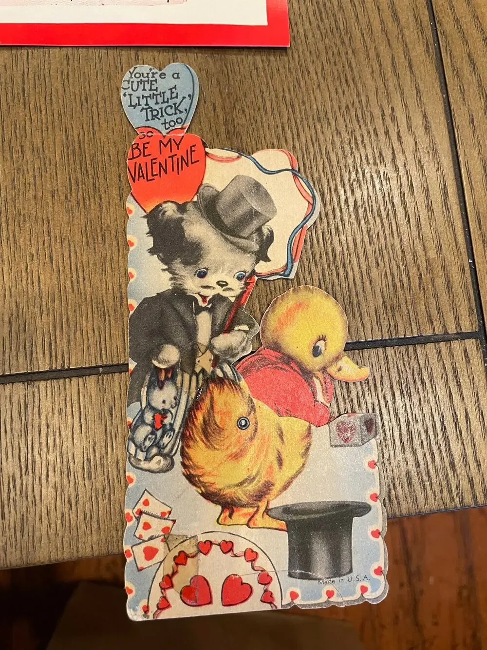 Lot of 14 Vintage Die Cut Valentine Cards Mechanical Children Animals Clown